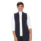 Women's Croft & Barrow&reg; Open Front Long Vest, Size: Large, Blue