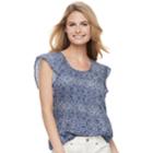 Women's Sonoma Goods For Life&trade; Pintuck Flutter Top, Size: Small, Dark Blue