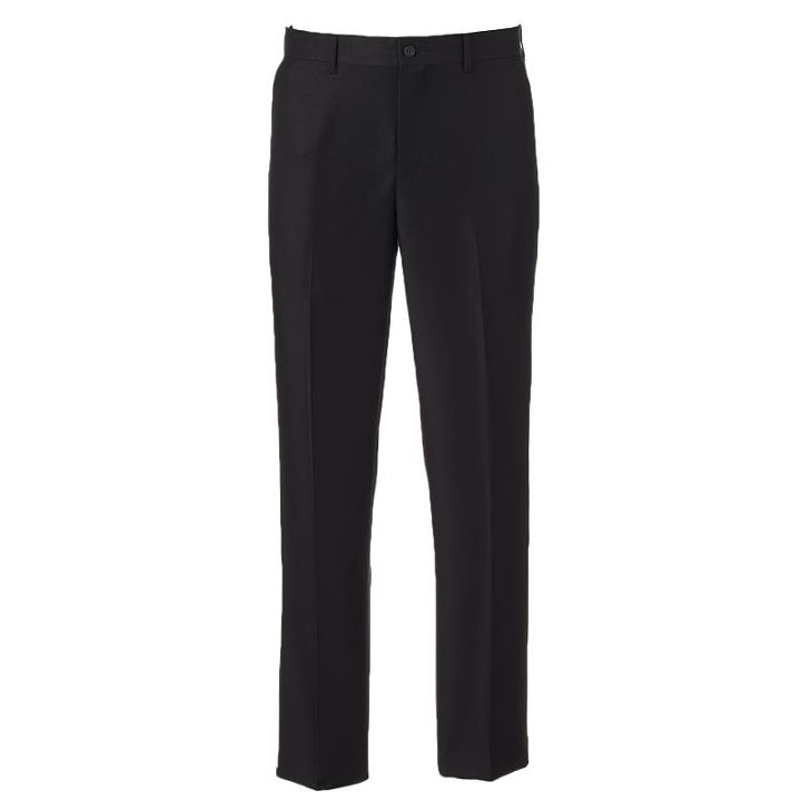 Men's Apt. 9&reg; Slim-fit No-iron Flat-front Pants, Size: 38x30, Black