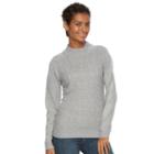 Women's Napa Valley Cable-knit Mockneck Sweater, Size: Xl, Light Grey