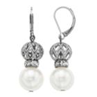 Simply Vera Vera Wang Filigree Bead & Simulated Pearl Drop Earrings, Women's, White