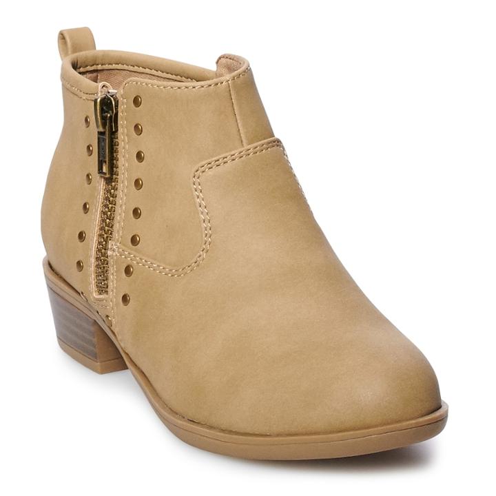 So&reg; Verona Girls' Ankle Boots, Size: 3, Brown