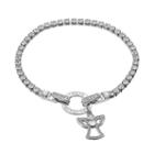 Dovetail Silver Plated Always Be Protected Cubic Zirconia Tennis Bracelet, Women's, Size: 7.5, White