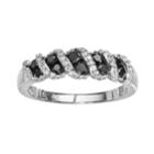 10k White Gold 1/2-ct. T.w. Black And White Diamond Swirl Wedding Band, Women's, Size: 7