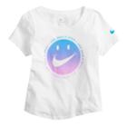 Girls 7-16 Nike Have A Nike Day Smiley Swoosh Tee, Size: Medium, White