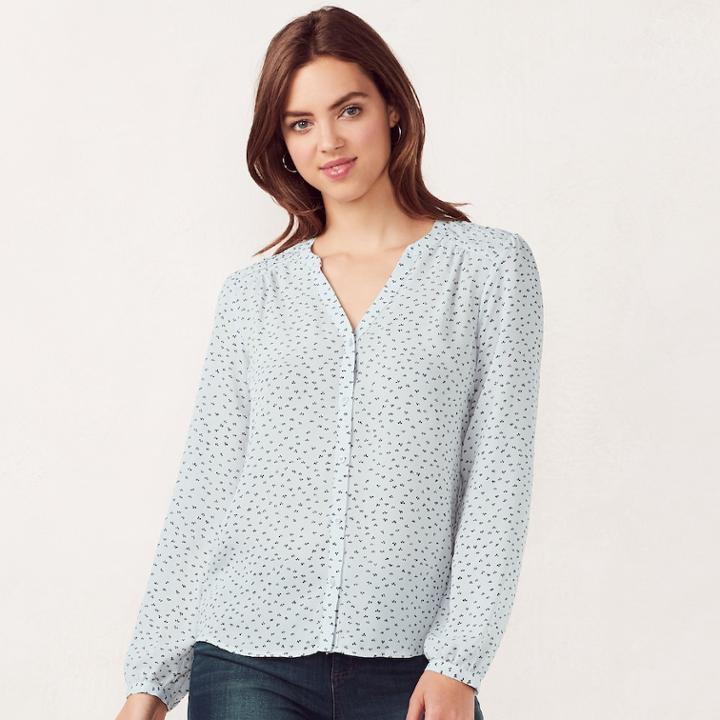 Women's Lc Lauren Conrad Pintuck Blouse, Size: Xl, White