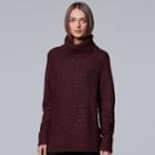 Petite Simply Vera Vera Wang Metallic Turtleneck Sweater, Women's, Size: M Petite, Red