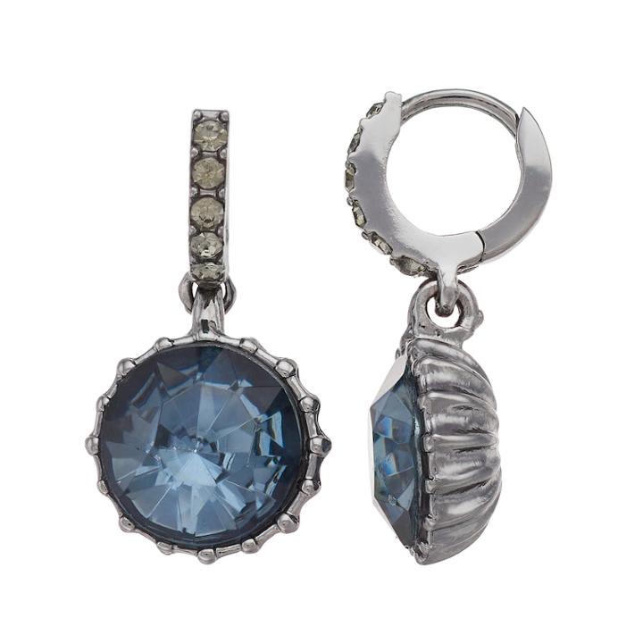 Simply Vera Vera Wang Round Drop Nickel Free Huggie Hoop Earrings, Women's, Blue