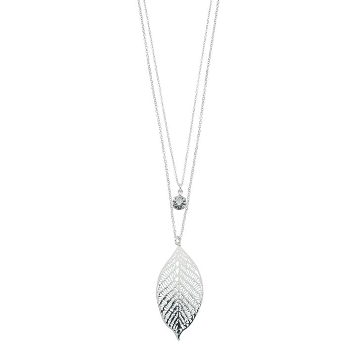 Lc Lauren Conrad Leaf Double Strand Necklace, Women's, Silver