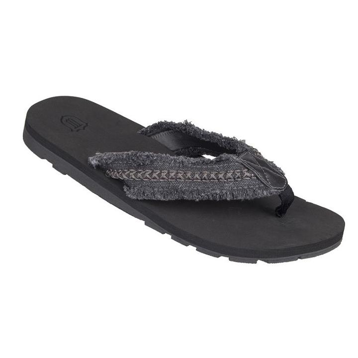 Wembley, Men's Frayed Flip-flops, Size: Large, Black