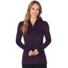 Women's Cuddl Duds Half-zip Hooded Fleece, Size: Medium, Med Purple