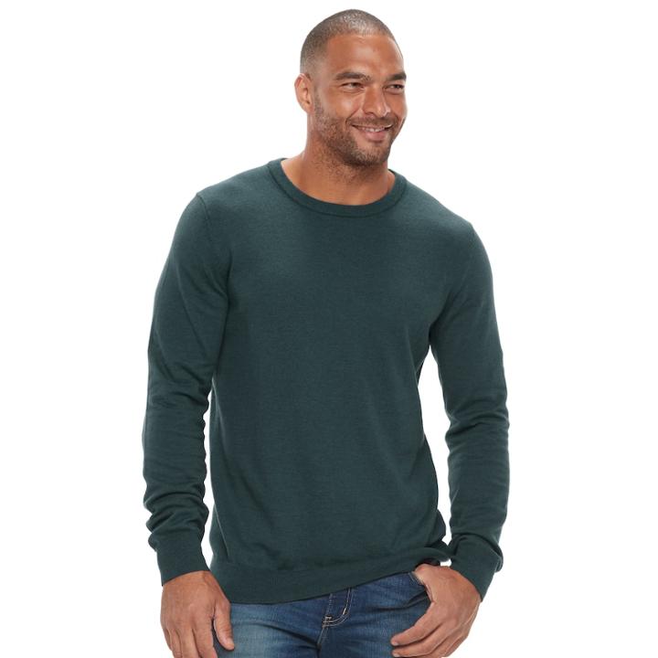 Big & Tall Sonoma Goods For Life&trade; Classic-fit Coolmax Crewneck Sweater, Men's, Size: 3xl Tall, Turquoise/blue (turq/aqua)