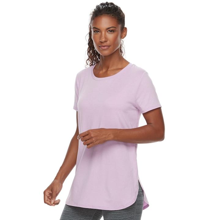 Women's Tek Gear&reg; High Slit Tunic Tee, Size: Medium, Med Purple