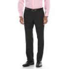 Men's Savile Row Modern-fit Flat-front Black Suit Pants, Size: 32x30