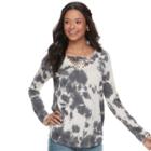 Juniors' Mudd&reg; Macrame Long Sleeve Tee, Teens, Size: Medium, Grey