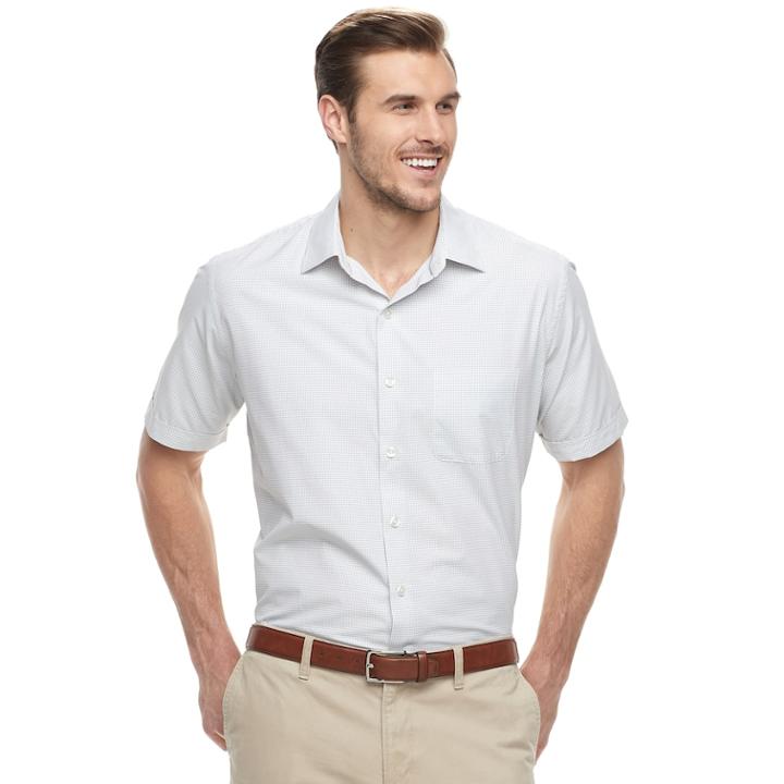 Big & Tall Van Heusen Air Classic-fit Checked Button-down Shirt, Men's, Size: Xl Tall, White