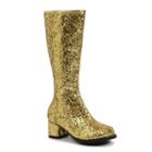 Glitter Costume Boots - Kids, Girl's, Size: Medium, Gold