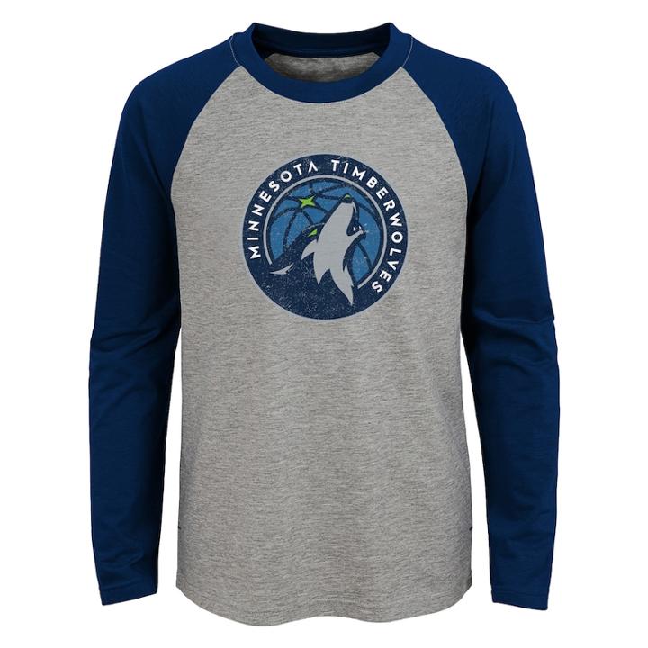 Boys 4-18 Minnesota Timberwolves Fadaway Tee, Size: 16-18, Grey