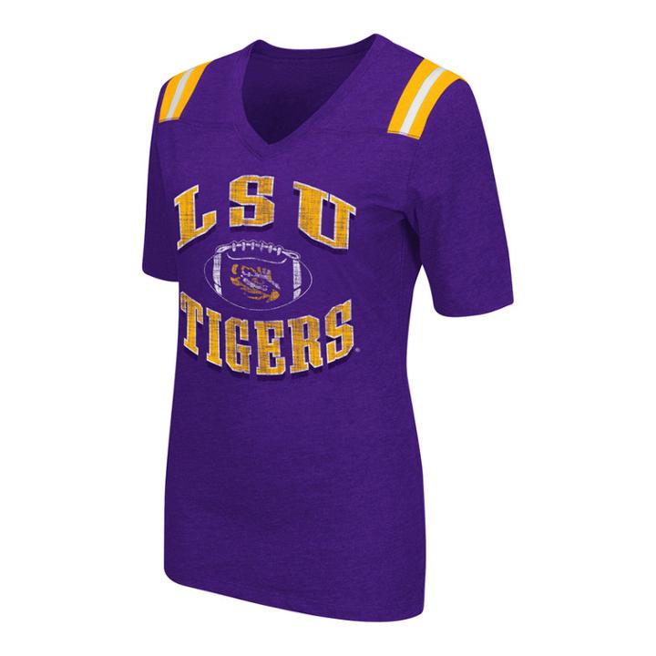 Women's Campus Heritage Lsu Tigers Distressed Artistic Tee, Size: Small, Drk Purple