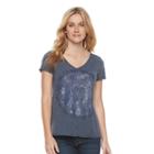 Women's Sonoma Goods For Life&trade; Print Surplice Tee, Size: Xxl, Blue