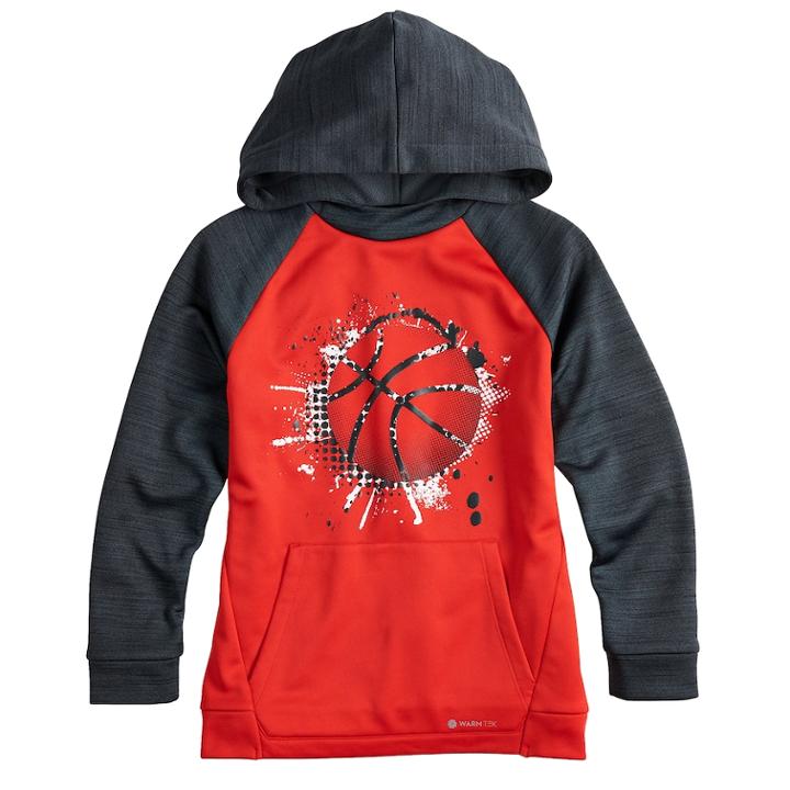 Boys 8-20 Tek Gear&reg; Performance Graphic Hoodie, Size: Small, Brt Red