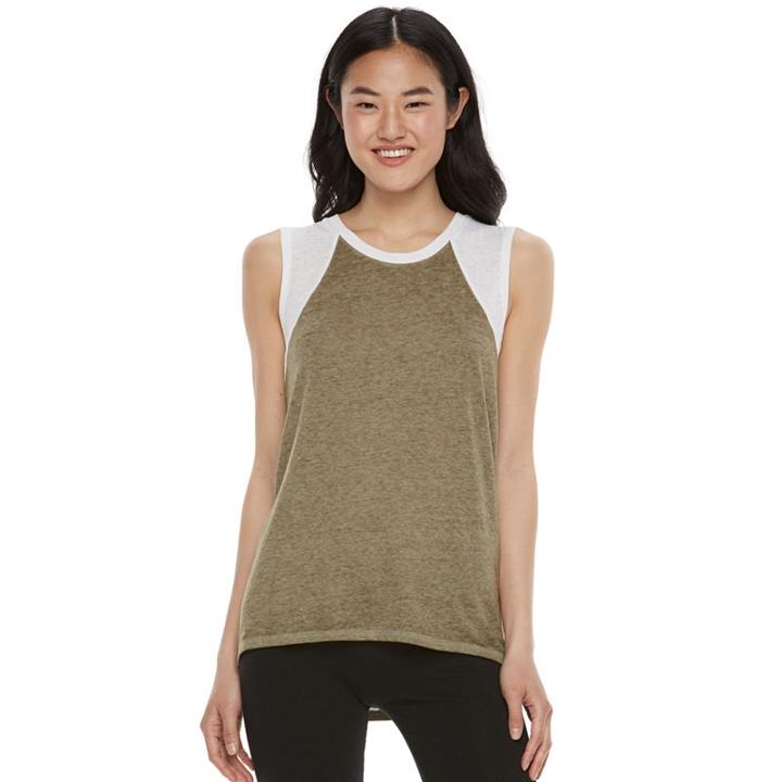 Juniors' So&reg; Burnout Muscle Tank, Girl's, Size: Large, Med Green