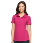 Women's Croft & Barrow&reg; Classic Solid Polo, Size: Xl, Med Pink
