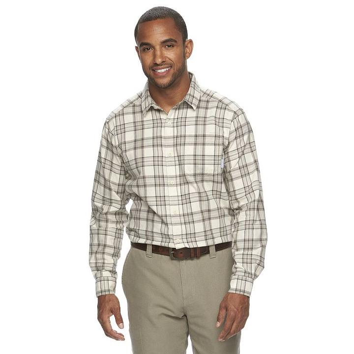 Men's Columbia Hardy Ridge Classic-fit Plaid Button-down Shirt, Size: Xl, White Oth