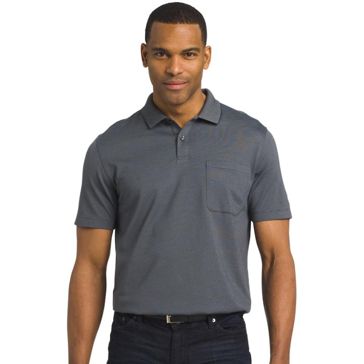 Men's Van Heusen Classic-fit Striped Jacquard Polo, Size: Small, Med Grey
