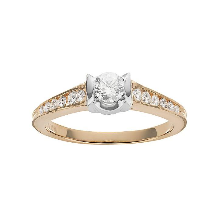 Sirena Collection Diamond Two Tone Engagement Ring In 14k Gold (1/2 Carat T.w.), Women's, Size: 7, White