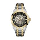 Bulova Men's Two Tone Stainless Steel Automatic Skeleton Watch - 98a146, Multicolor
