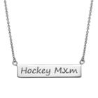 Sterling Silver Hockey Mom Bar Necklace, Women's, Size: 16, Grey