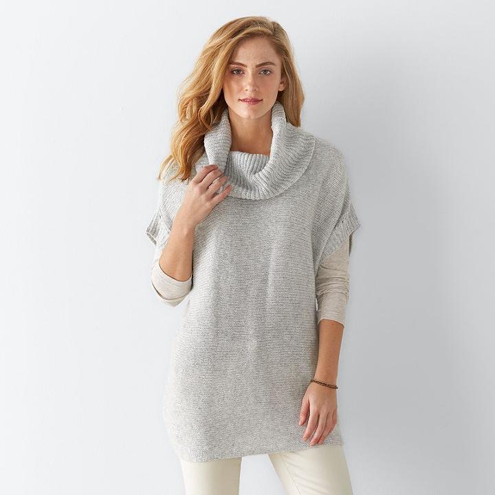 Women's Sonoma Goods For Life&trade; Cowlneck Sweater, Size: S-m, Light Grey