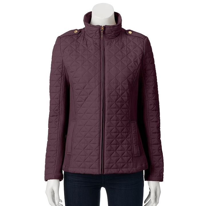 Women's Weathercast Quilted Jacket, Size: Medium, Red