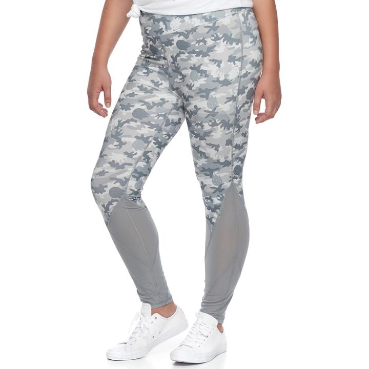 Juniors' Plus Size Her Universe Star Wars Mesh Camo Yoga Leggings, Teens, Size: 2xl, Light Grey