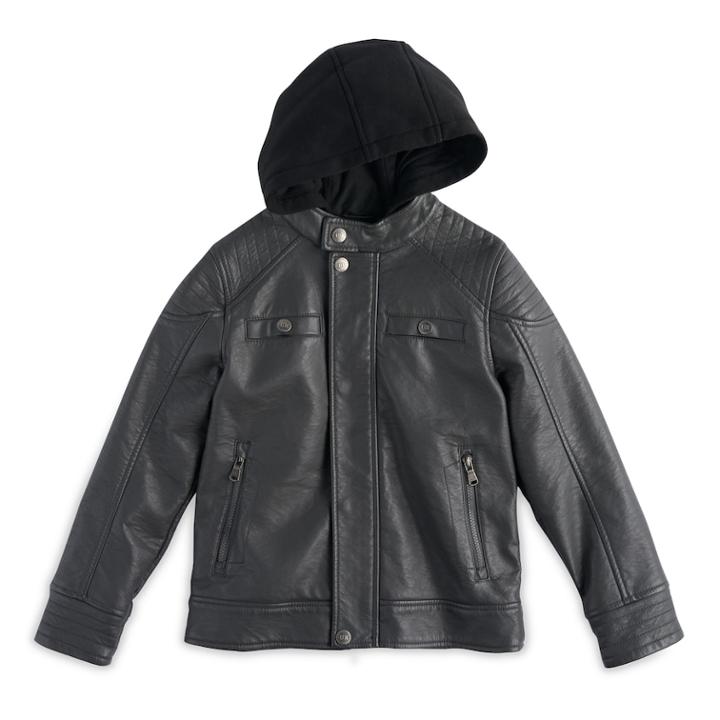 Boys 8-20 Urban Republic Faux-leather Moto Jacket, Size: 8, Dark Grey