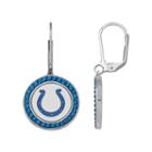Indianapolis Colts Crystal Team Logo Drop Earrings, Women's, Blue