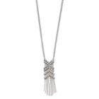 Simply Vera Vera Wang Long Ball Chain Fringe Necklace, Women's, Silver