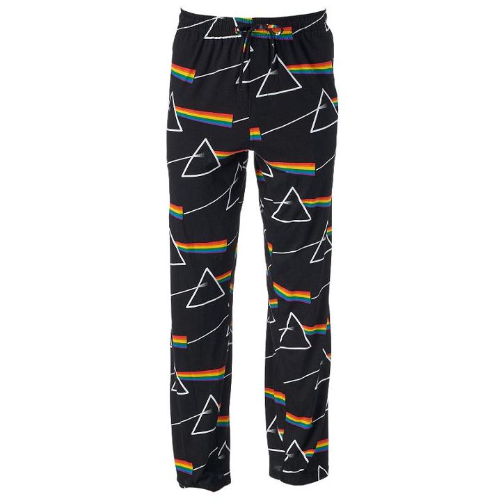 Men's Pink Floyd The Dark Side Of The Moon Lounge Pants, Size: Medium, Black