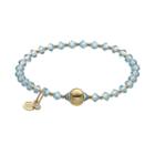 Tfs Jewelry 14k Gold Over Silver Light Blue Crystal Bead Stretch Bracelet, Women's, Size: 7