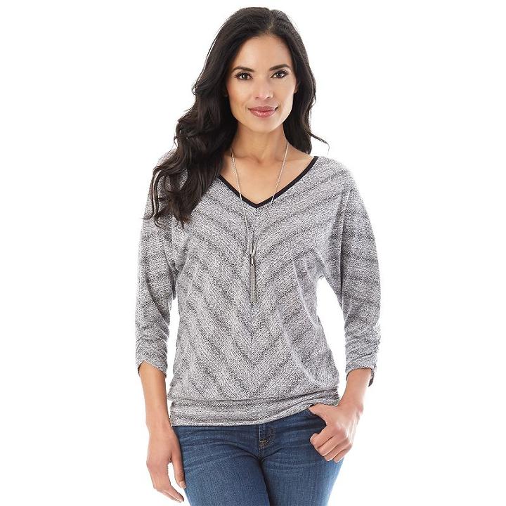 Women's Apt. 9&reg; Mitered Top, Size: Medium, Black
