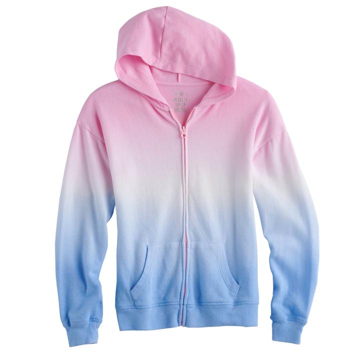 Girls 7-16 & Plus Size So&reg; Zip-up Hoodie, Size: 10, Light Blue