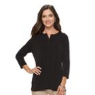 Women's Croft & Barrow&reg; Henley Top, Size: Xxl, Black