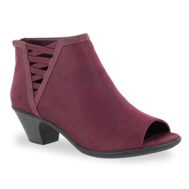 Easy Street Paris Women's Ankle Boots, Size: 8 Ww, Dark Red