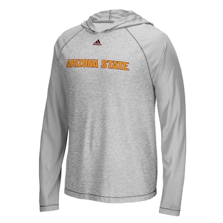 Men's Adidas Arizona State Sun Devils Mark My Words Hooded Tee, Size: Medium, Light Grey