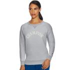 Women's Champion Fleece Long Sleeve Graphic Top, Size: Medium, Dark Grey