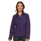 Women's Weathercast Ribbed-side Quilted Jacket, Size: Large, Med Purple