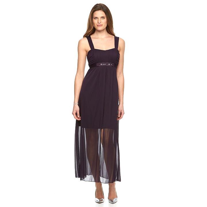 Women's Connected Apparel Chiffon Maxi Dress, Size: 10, Drk Purple