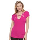 Juniors' Candie's&reg; Strappy Cutout Top, Girl's, Size: Small, Pink