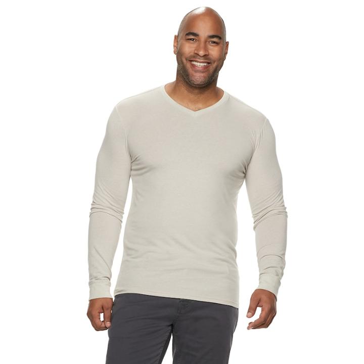 Big & Tall Sonoma Goods For Life&trade; Supersoft Modern-fit V-neck Tee, Men's, Size: L Tall, Med Beige